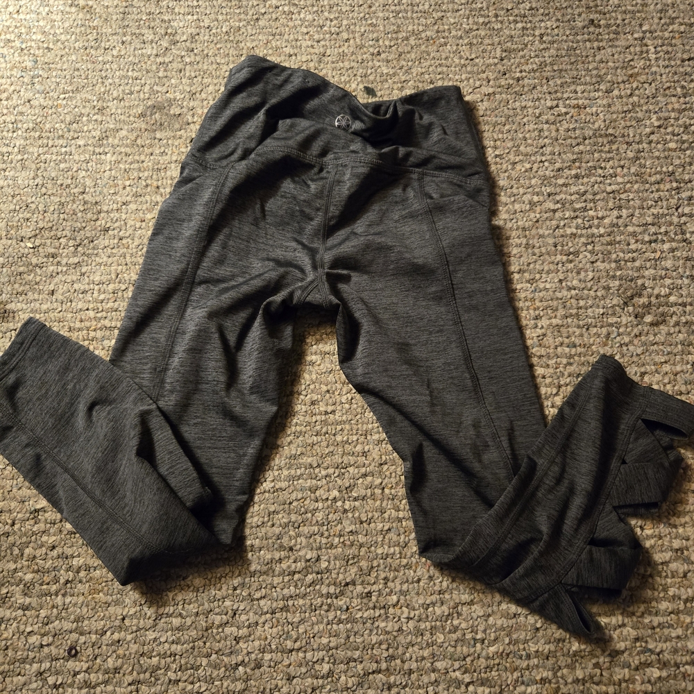 Gray Leggings with Side Cutouts